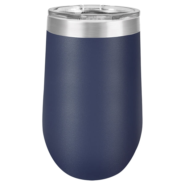 16 oz Polar Camel Stemless Wine Glass w/Lid Stainless Steel