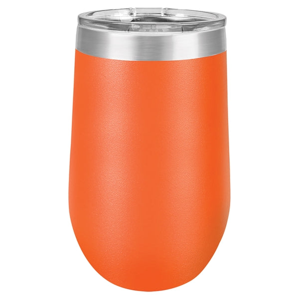 16 oz Polar Camel Stemless Wine Glass w/Lid Stainless Steel