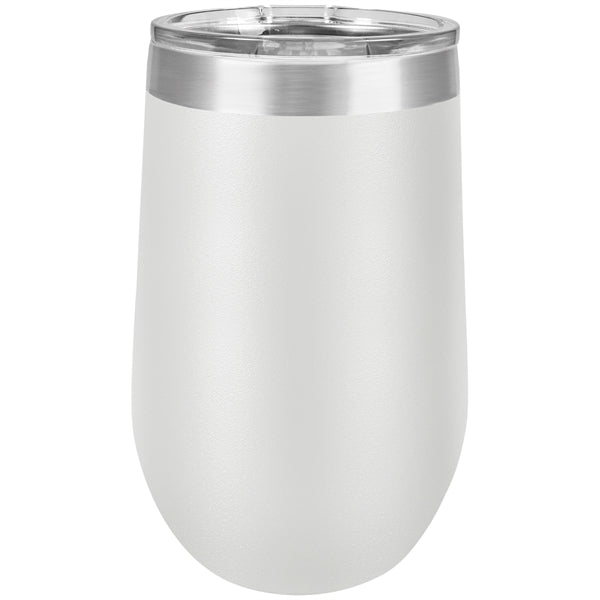 16 oz Polar Camel Stemless Wine Glass w/Lid Stainless Steel