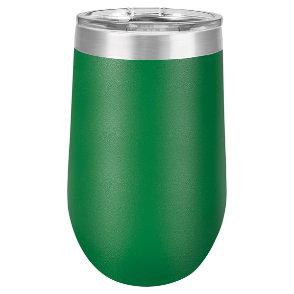 16 oz Polar Camel Stemless Wine Glass w/Lid Stainless Steel