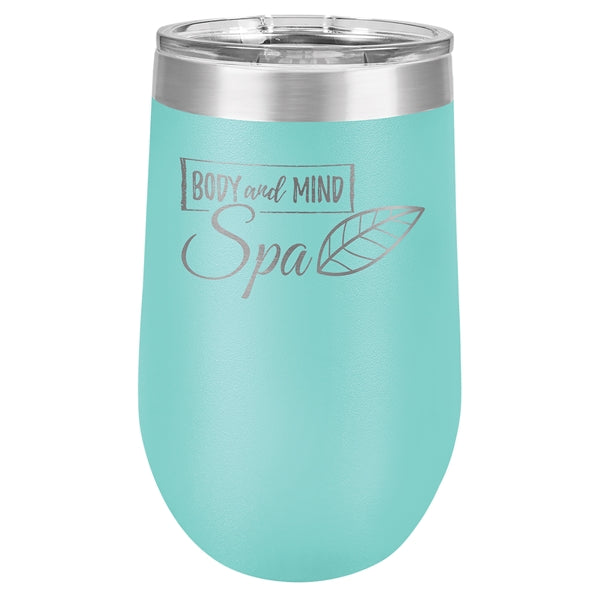 16 oz Polar Camel Stemless Wine Glass w/Lid Stainless Steel
