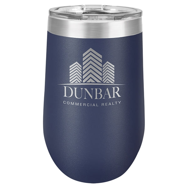 16 oz Polar Camel Stemless Wine Glass w/Lid Stainless Steel