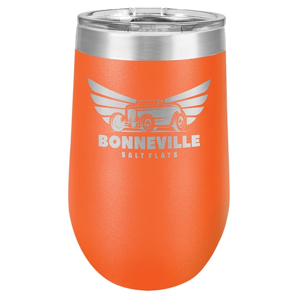 16 oz Polar Camel Stemless Wine Glass w/Lid Stainless Steel