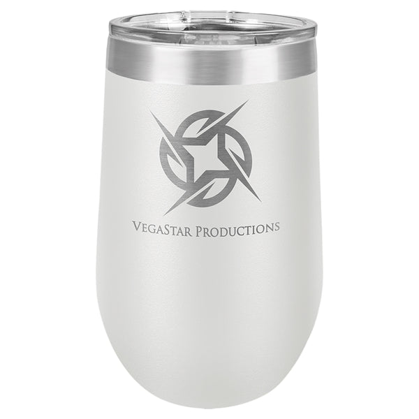 16 oz Polar Camel Stemless Wine Glass w/Lid Stainless Steel