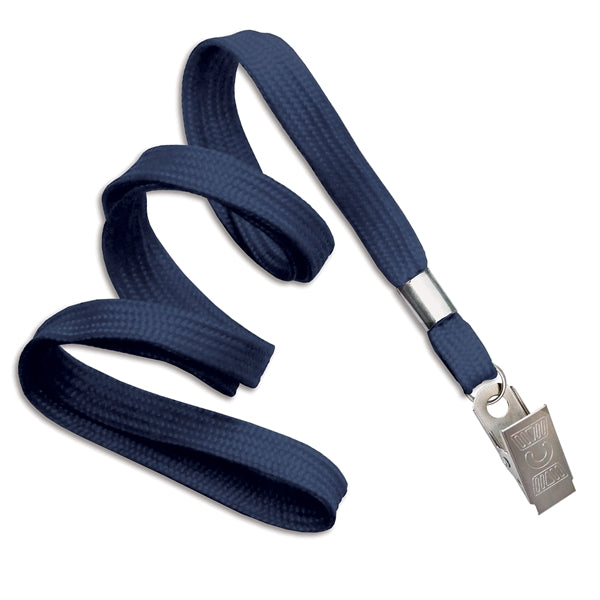 3/8" Blank Non-Breakaway Polyester Lanyard with Bulldog Clip