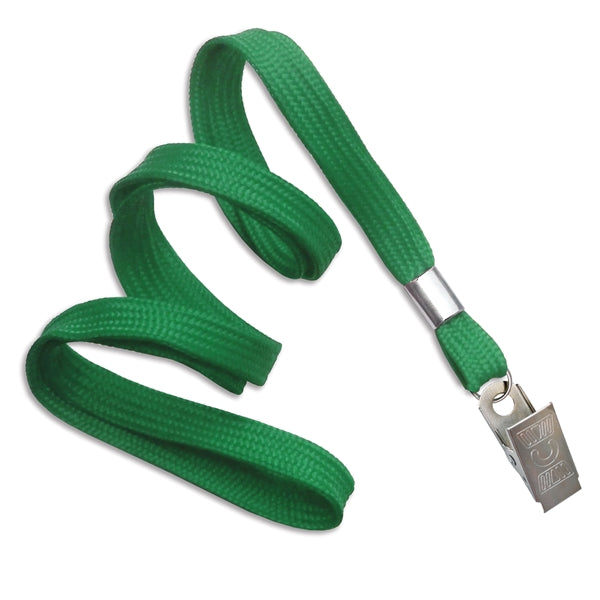 3/8" Blank Non-Breakaway Polyester Lanyard with Bulldog Clip