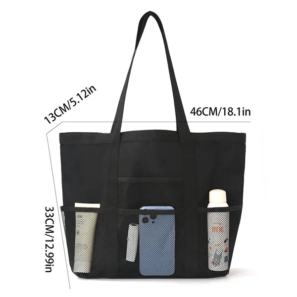 Waterproof Multi Pocket Tote Bag for Beach Shopping