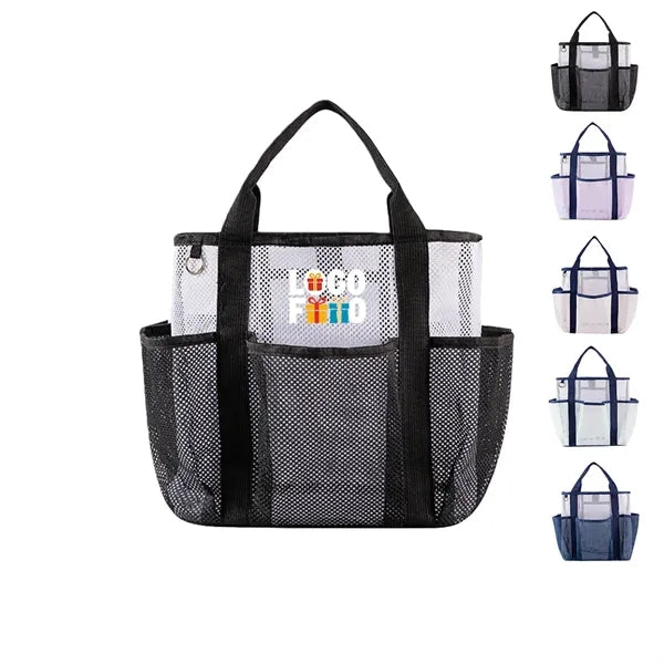 Breathable Mesh Beach Tote with Multi Pockets