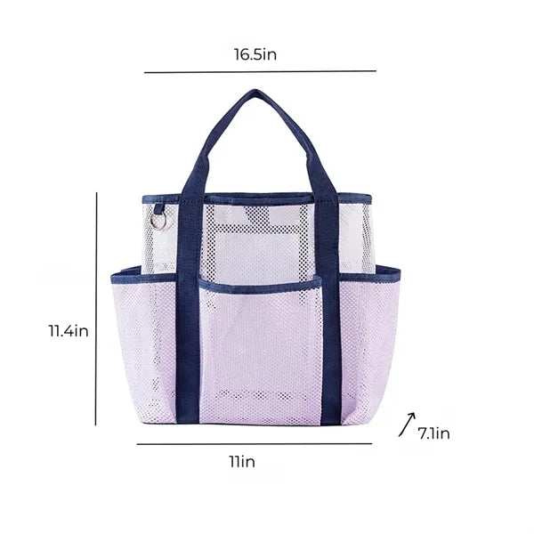 Breathable Mesh Beach Tote with Multi Pockets