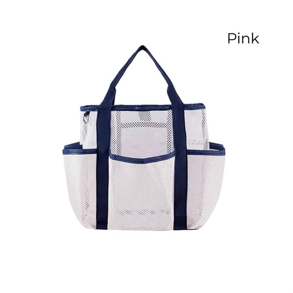 Breathable Mesh Beach Tote with Multi Pockets