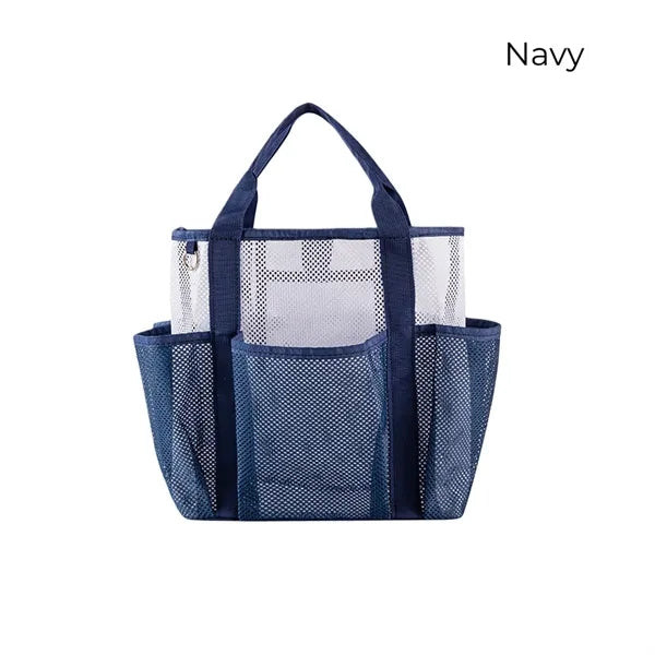 Breathable Mesh Beach Tote with Multi Pockets