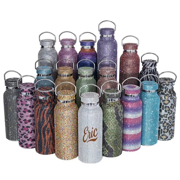 Rhinestone Large Mouth Insulated Water Bottle