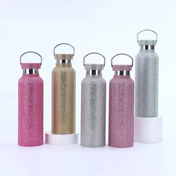 Rhinestone Large Mouth Insulated Water Bottle
