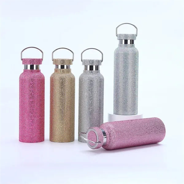 Rhinestone Large Mouth Insulated Water Bottle