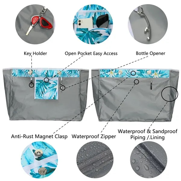 Waterproof Sandproof Spacious Rope Handle Beach Tote Bag