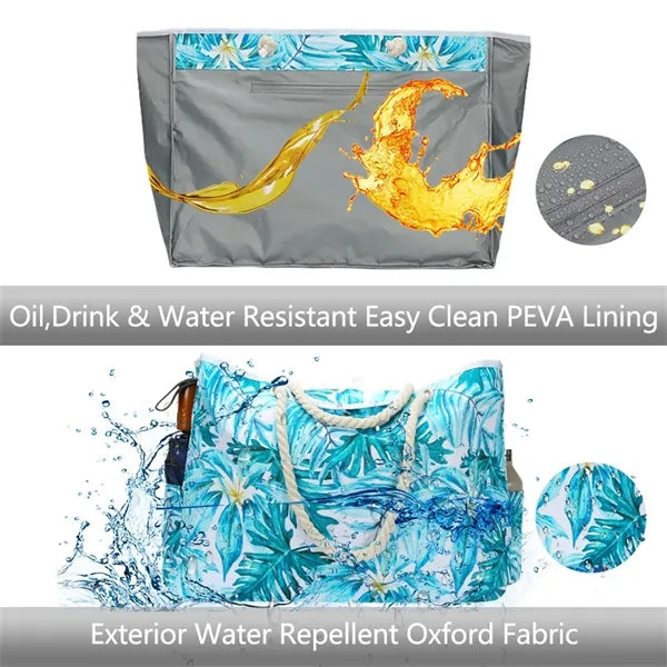 Waterproof Sandproof Spacious Rope Handle Beach Tote Bag