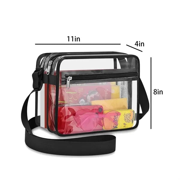 Stadium Approved Clear PVC Crossbody Messenger Bag