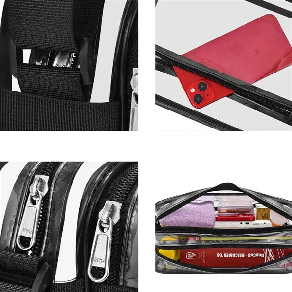 Stadium Approved Clear PVC Crossbody Messenger Bag