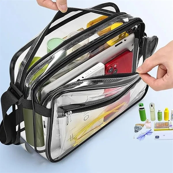 Stadium Approved Clear PVC Crossbody Messenger Bag