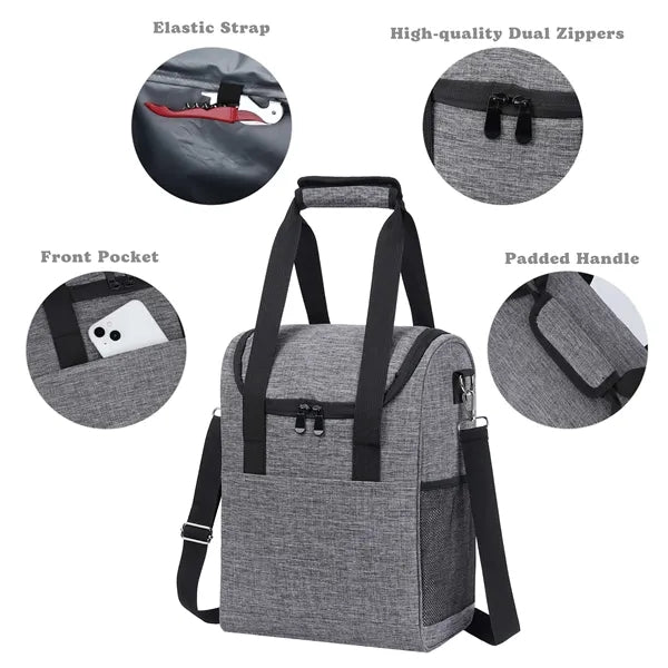 Elegant 6-Bottle Insulated Wine Cooler Bag