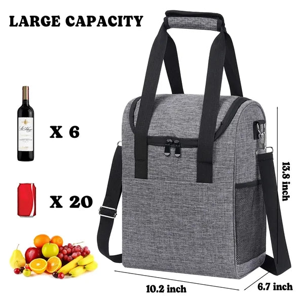 Elegant 6-Bottle Insulated Wine Cooler Bag