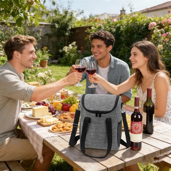 Elegant 6-Bottle Insulated Wine Cooler Bag