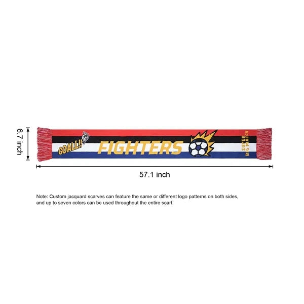 Jacquard Knit Soccer Scarf With Tassel