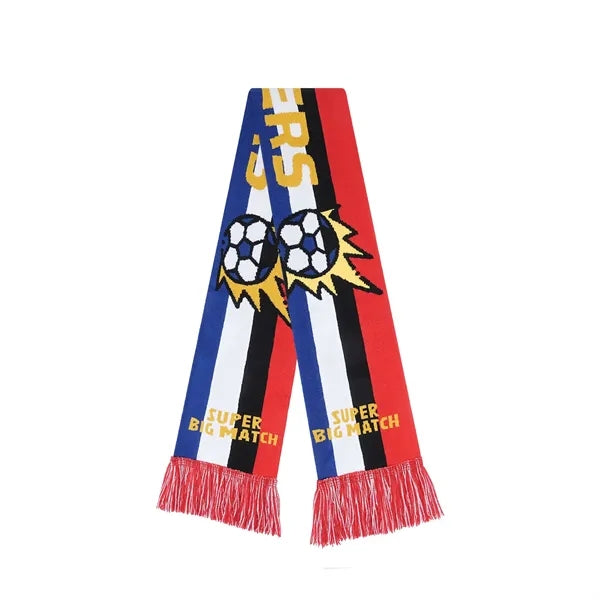 Jacquard Knit Soccer Scarf With Tassel