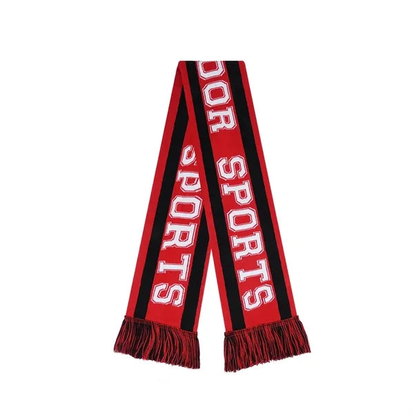 Jacquard Knit Soccer Scarf With Tassel