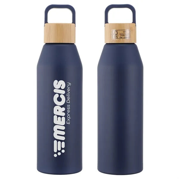 Clive 24 oz Recycled Aluminum Bottle with Bamboo Lid