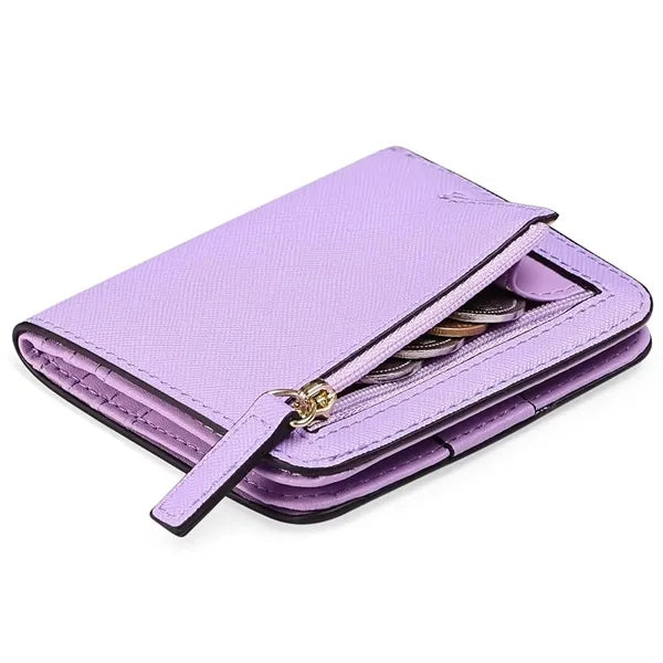 Women's Mini Slim Leather Wallet with RFID Protection