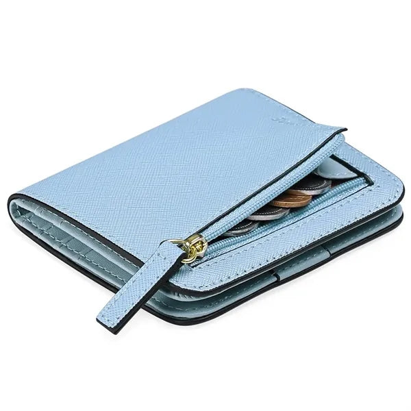 Women's Mini Slim Leather Wallet with RFID Protection