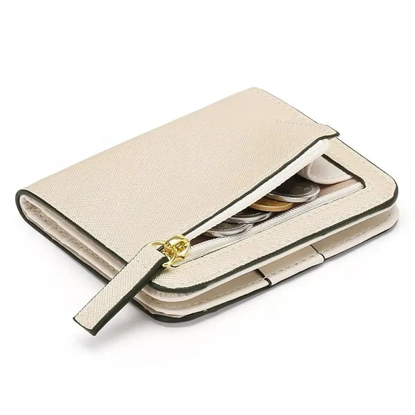 Women's Mini Slim Leather Wallet with RFID Protection