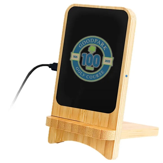 15W Light-Up Eco-Friendly Bamboo Wireless Charging Stand