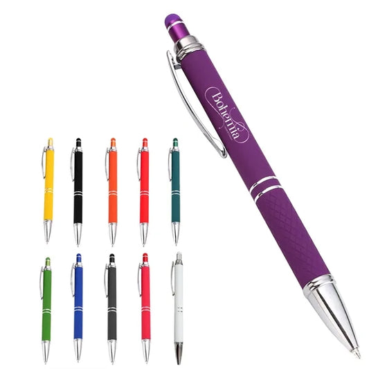 Matte-Finished Glued Metal Aluminum Barrel Ballpoint Pen