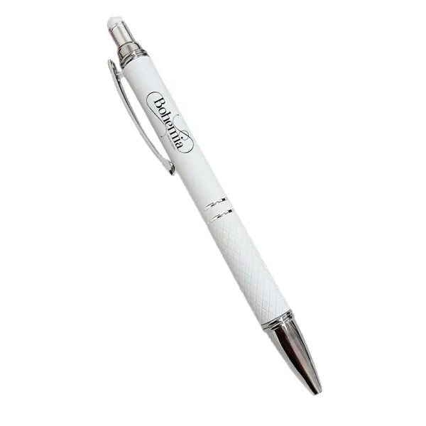 Matte-Finished Glued Metal Aluminum Barrel Ballpoint Pen