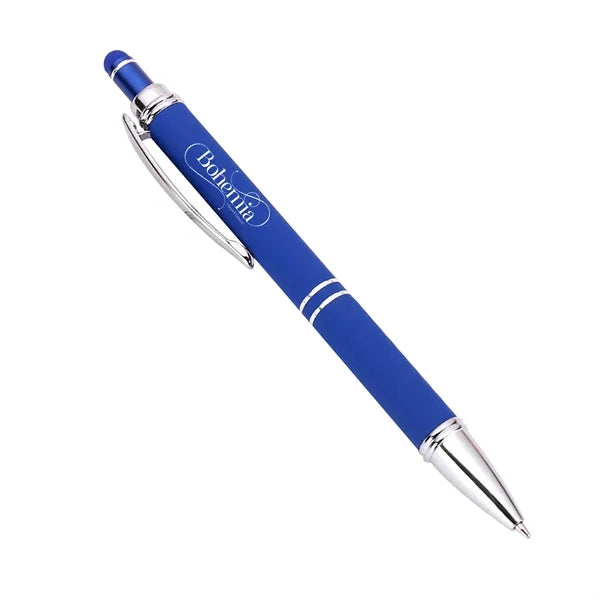 Matte-Finished Glued Metal Aluminum Barrel Ballpoint Pen