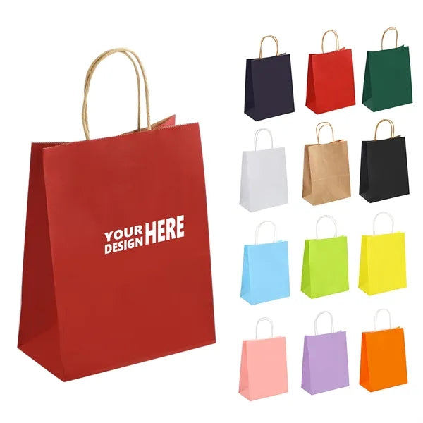 Matte Color Paper Shopper Kraft Tote Bag