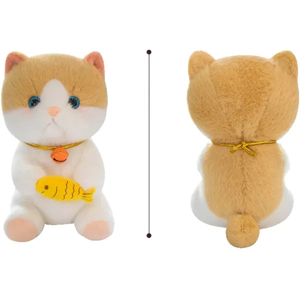9-inch Cat Doll W/ Bells And Hold The Small Fish