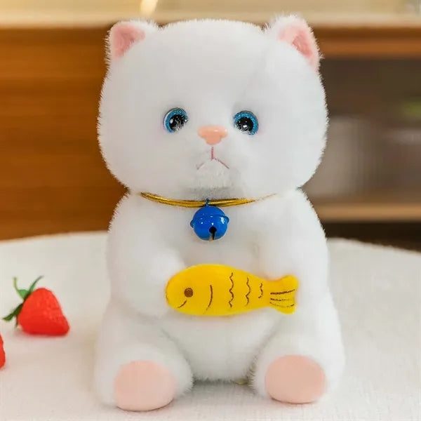 9-inch Cat Doll W/ Bells And Hold The Small Fish