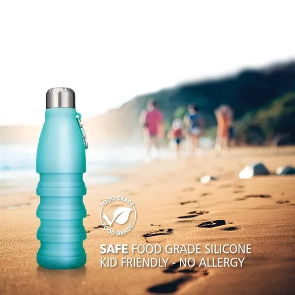 18 OZ Foldable Silicone Sports Water Bottle