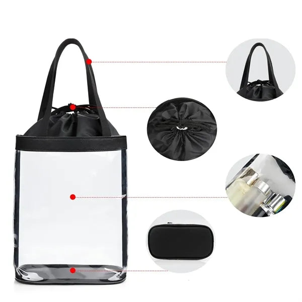 Stadium Approved Clear PVC Travel Cosmetic Tote Bag