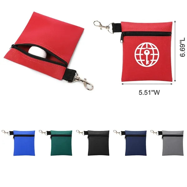 Zipper-Close Golf Ball Pouch