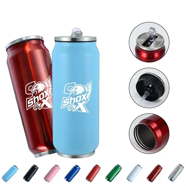 16 OZ Stainless Steel Bottle With Straw