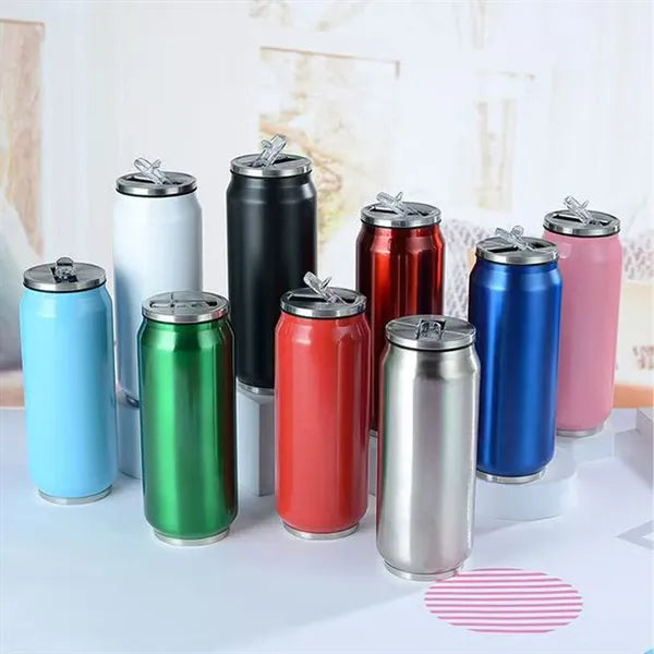 16 OZ Stainless Steel Bottle With Straw