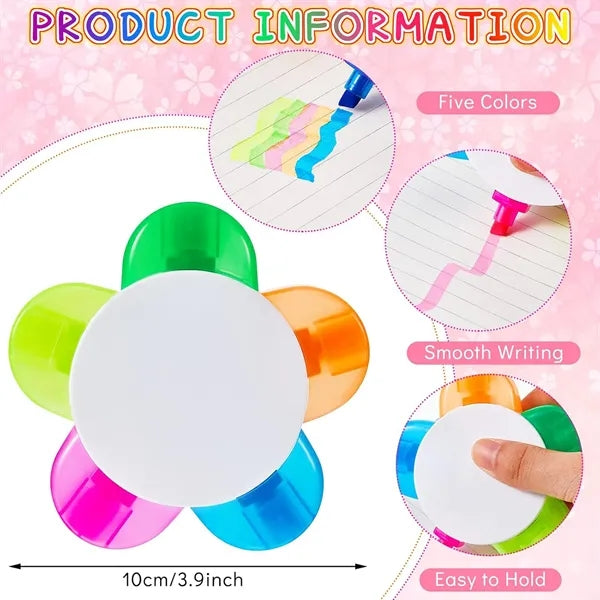 Promotable Five-color Lucky Flower Fluorescent Pen