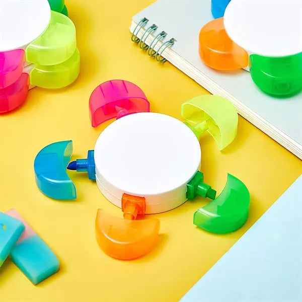Promotable Five-color Lucky Flower Fluorescent Pen