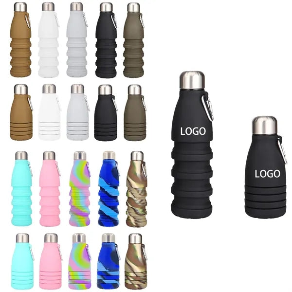 18.6 oz Collapsible Silicone Cycling Water Bottle