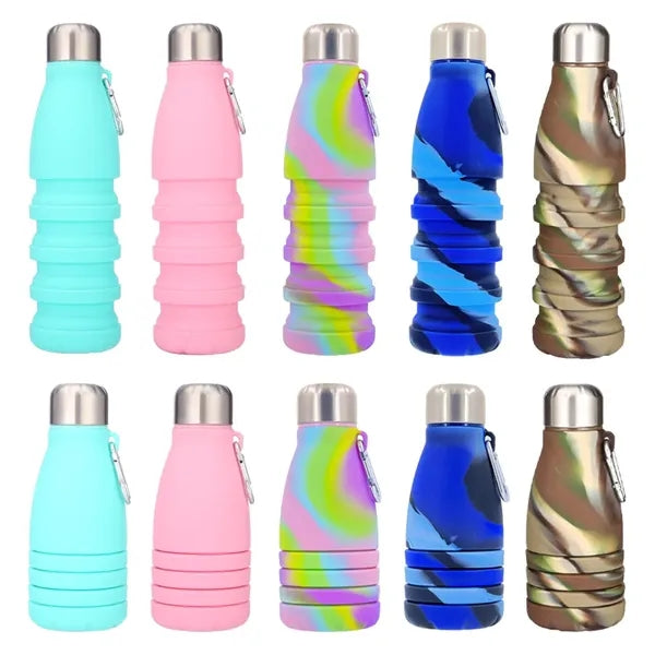 18.6 oz Collapsible Silicone Cycling Water Bottle