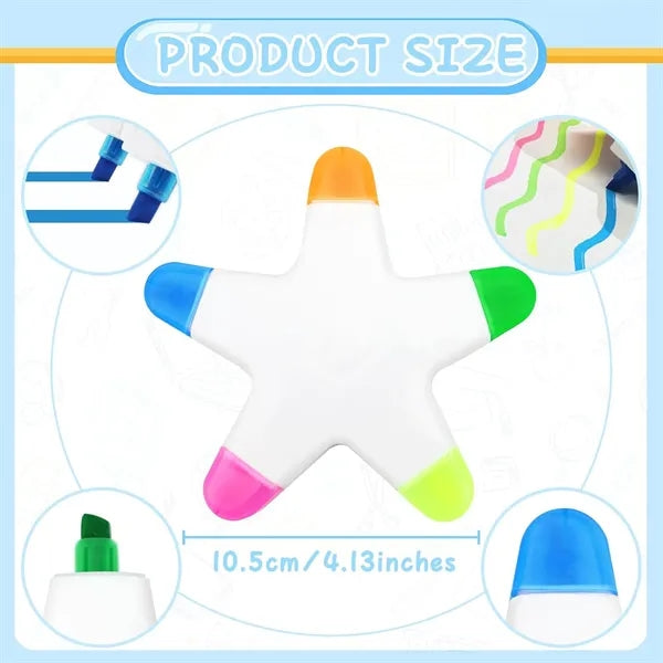 Promotable Five-pointed Star Plastic Fluorescent Pen